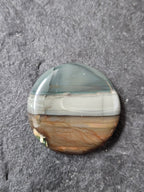 Blue Mountain Jasper Cabochon, Hand-Cut Round Gemstone, 42 x 40 mm — One of a Kind