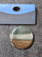 Blue Mountain Jasper Cabochon, Hand-Cut Round Gemstone, 42 x 40 mm — One of a Kind