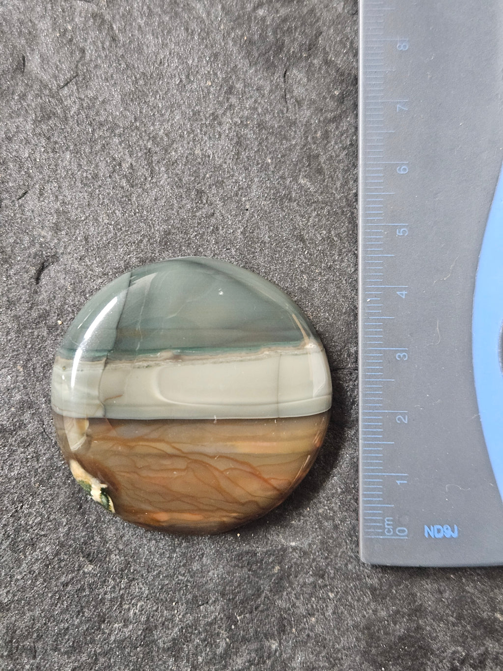 Blue Mountain Jasper Cabochon, Hand-Cut Round Gemstone, 42 x 40 mm — One of a Kind