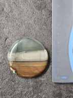 Blue Mountain Jasper Cabochon, Hand-Cut Round Gemstone, 42 x 40 mm — One of a Kind