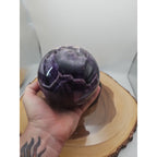 Amethyst Sphere, 5.6 lb Polished Chevron Dream Amethyst Crystal Ball