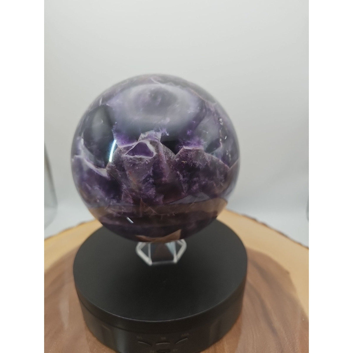 Amethyst Sphere, 5.6 lb Polished Chevron Dream Amethyst Crystal Ball