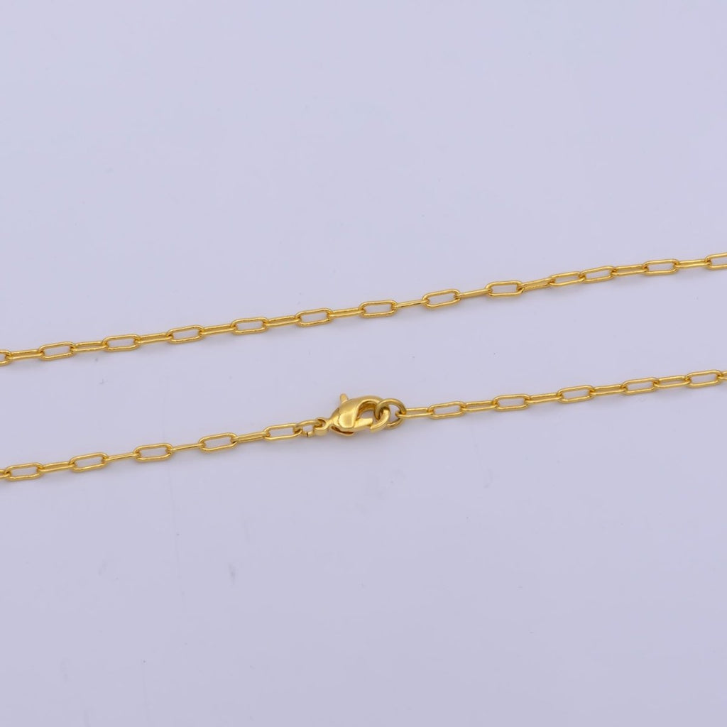 Paperclip Chain Necklace, 14K Gold Filled 2 mm