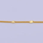 Sunburst Satellite Curb Chain Necklace, 24K Gold Filled 18 Inch
