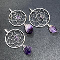 Amethyst Dreamcatcher Pendant (Silver Plated) Crystal Necklace