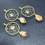 Citrine Dreamcatcher Crystal Point Pendant - view 2