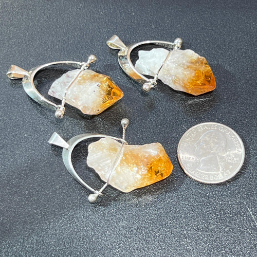 Amazonite Rough Raw Crystal Pendant - Silver Plated Bail