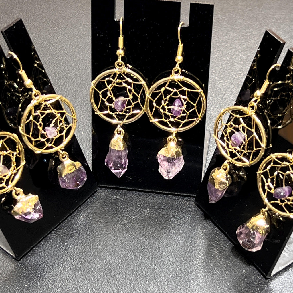 Amethyst Dreamcatcher Earrings