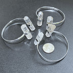 Adjustable Quartz Crystal Point Cuff Bracelet