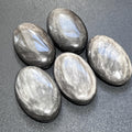 Silver Sheen Black Obsidian Palm Stones