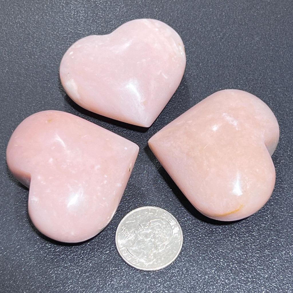 Pink Opal Heart Polished Carving