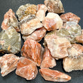 Red & Green Calcite Rough, Raw Mixed Colour Stones - By the Piece or Pound
