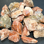Red & Green Calcite Rough, Raw Mixed Colour Stones - By the Piece or Pound