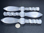 Selenite Spiral Point Wand Carving