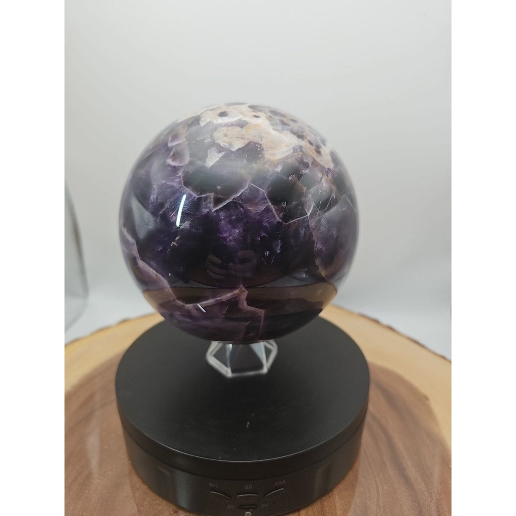 Amethyst Sphere, 5.6 lb Polished Chevron Dream Amethyst Crystal Ball