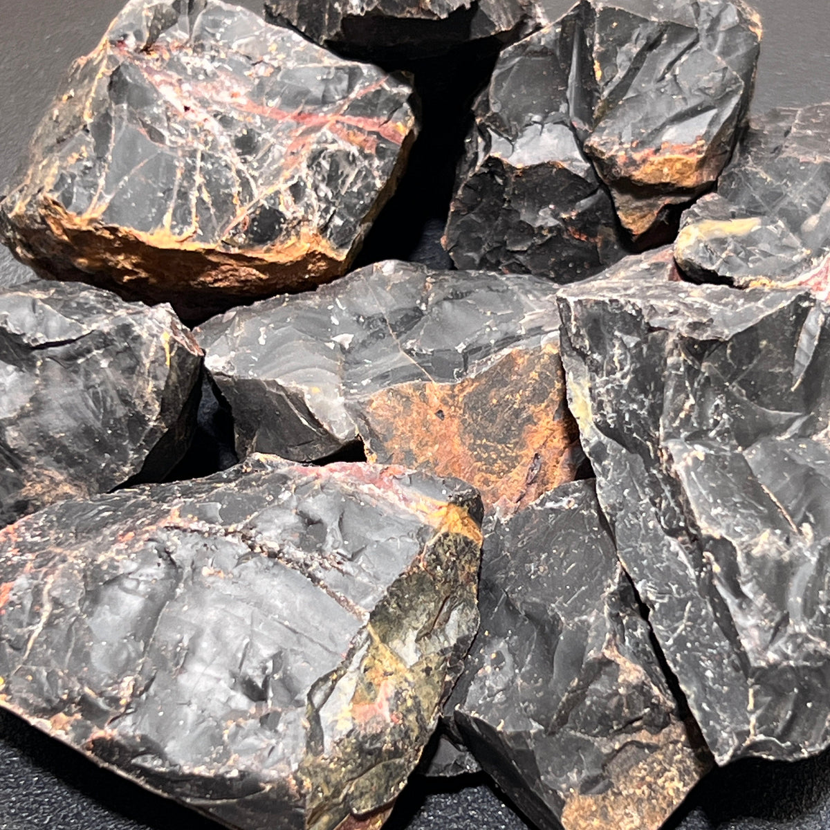 Black Onyx Rough, Large Raw Black & Brown Stones - By the Piece or Pound