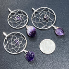Amethyst Dreamcatcher Crystal Pendant - view 2