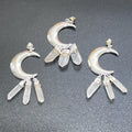 Quartz Crystal Crescent Moon Pendant