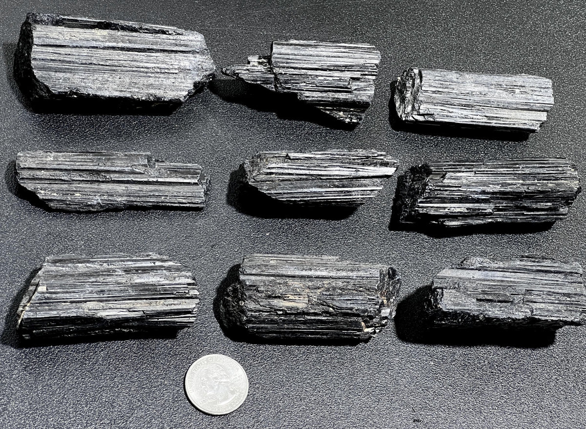 Black Tourmaline Crystals - Raw, Brazil