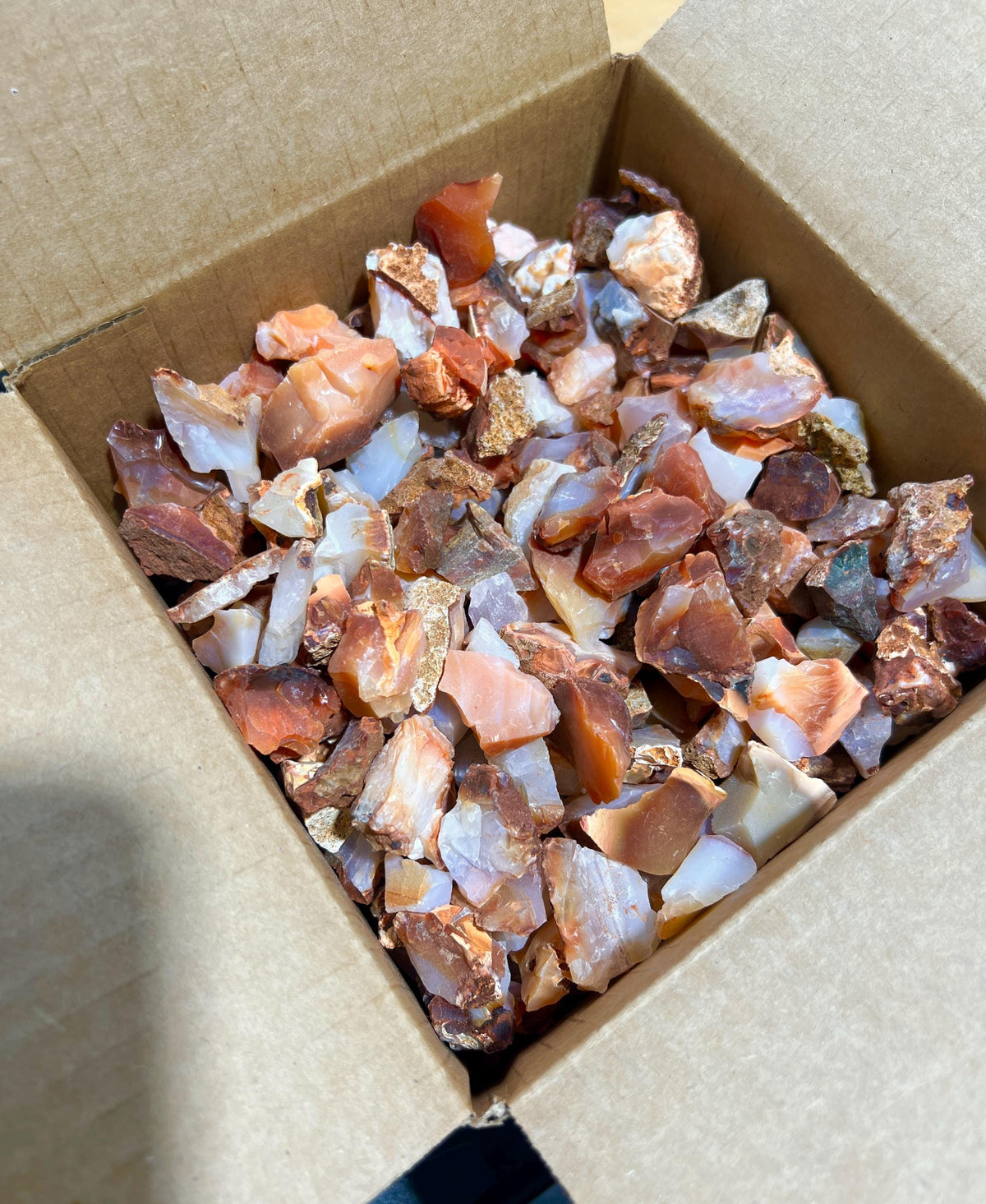 Carnelian Agate Rough, Raw Red & White Stones - By the Piece or Pound