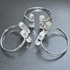 Adjustable Quartz Crystal Point Cuff Bracelet
