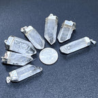 Quartz Crystal Point Pendant - Silver Plated Bail - view 2