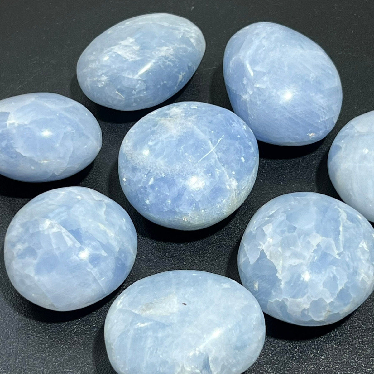 Large Blue Calcite Palm Stone