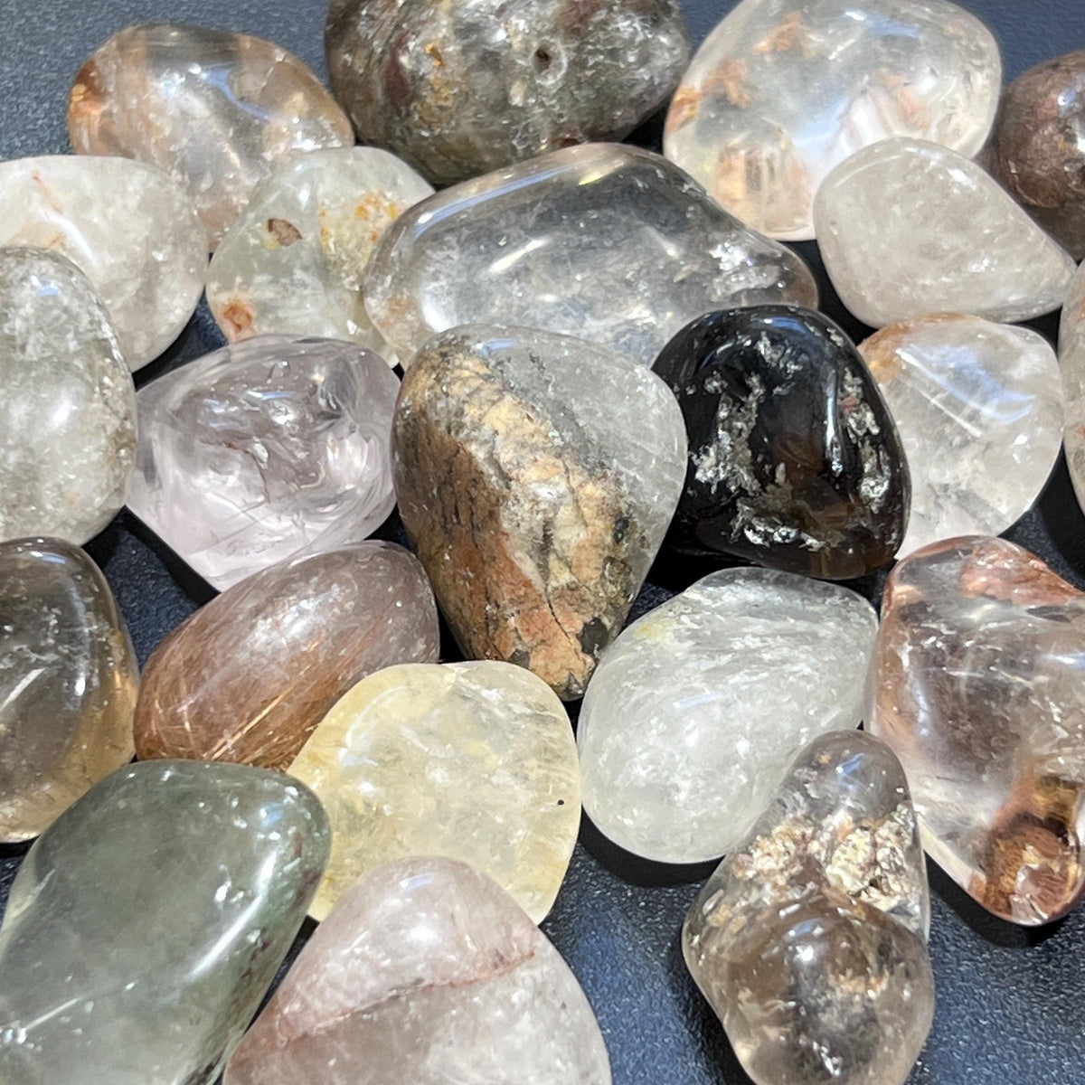 Large Lodolite Tumbled Stones - Included Quartz
