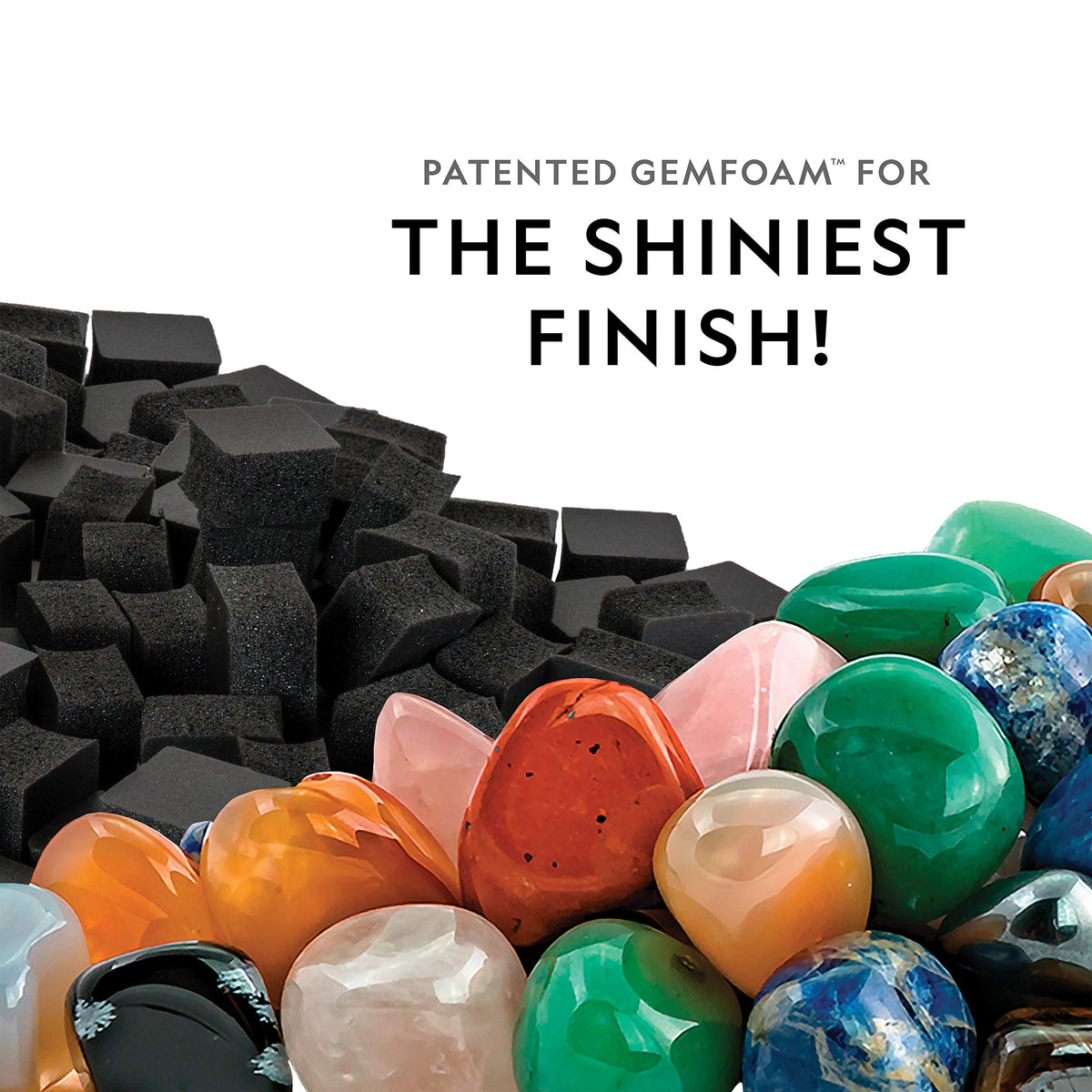 The Rock STEM Tumbler Kit, 3 lb Rough Stones, Grit and GemFoam Polish