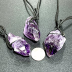 Large Dark Amethyst Crystal Raw Point Necklace - view 2