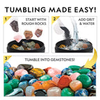 The Rock STEM Tumbler Kit, 3 lb Rough Stones, Grit and GemFoam Polish
