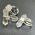 Adjustable Clear Quartz Crystal Ring (Silver Plated)