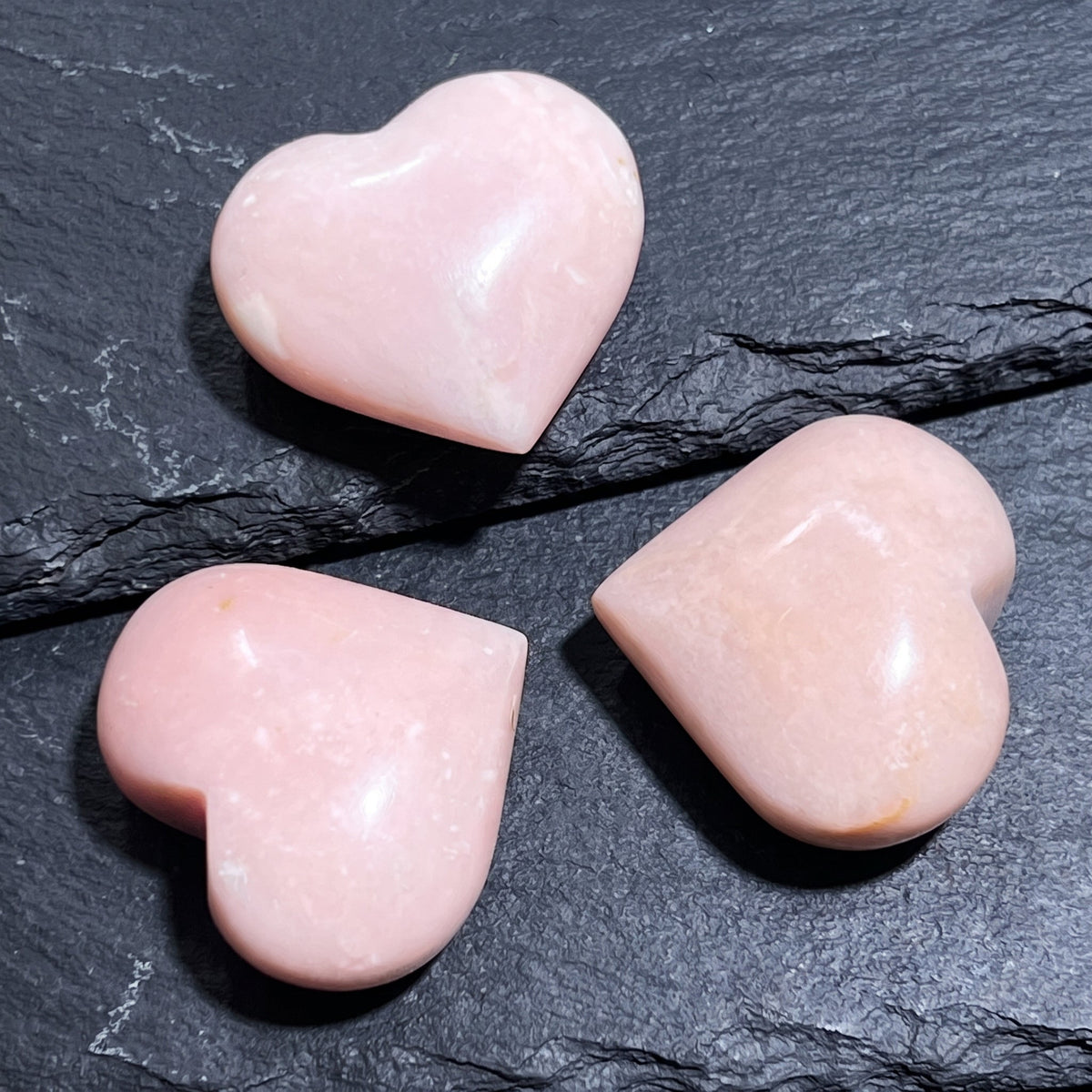 Pink Opal Heart Polished Carving
