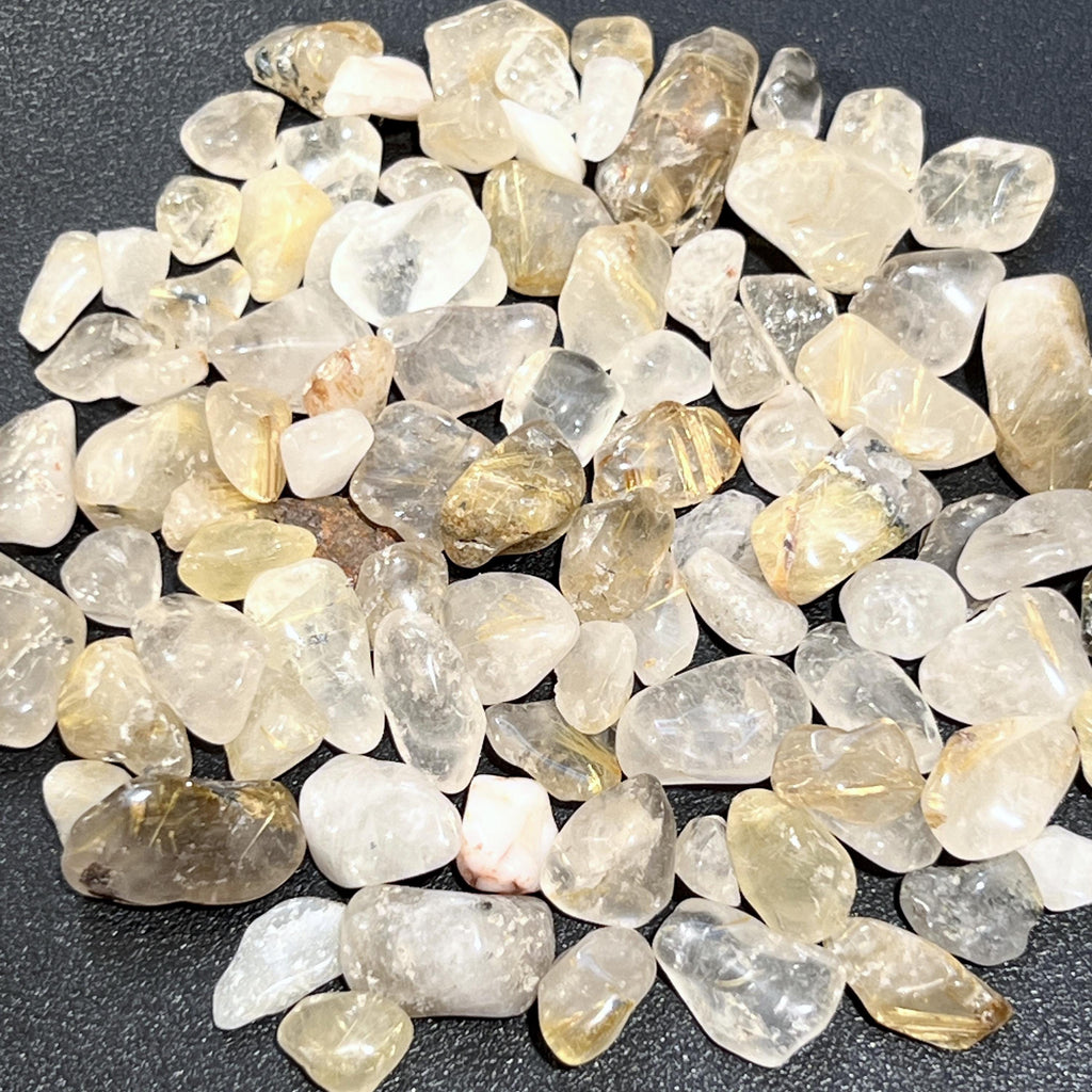 Gold Rutilated Quartz Small Tumbled Stones