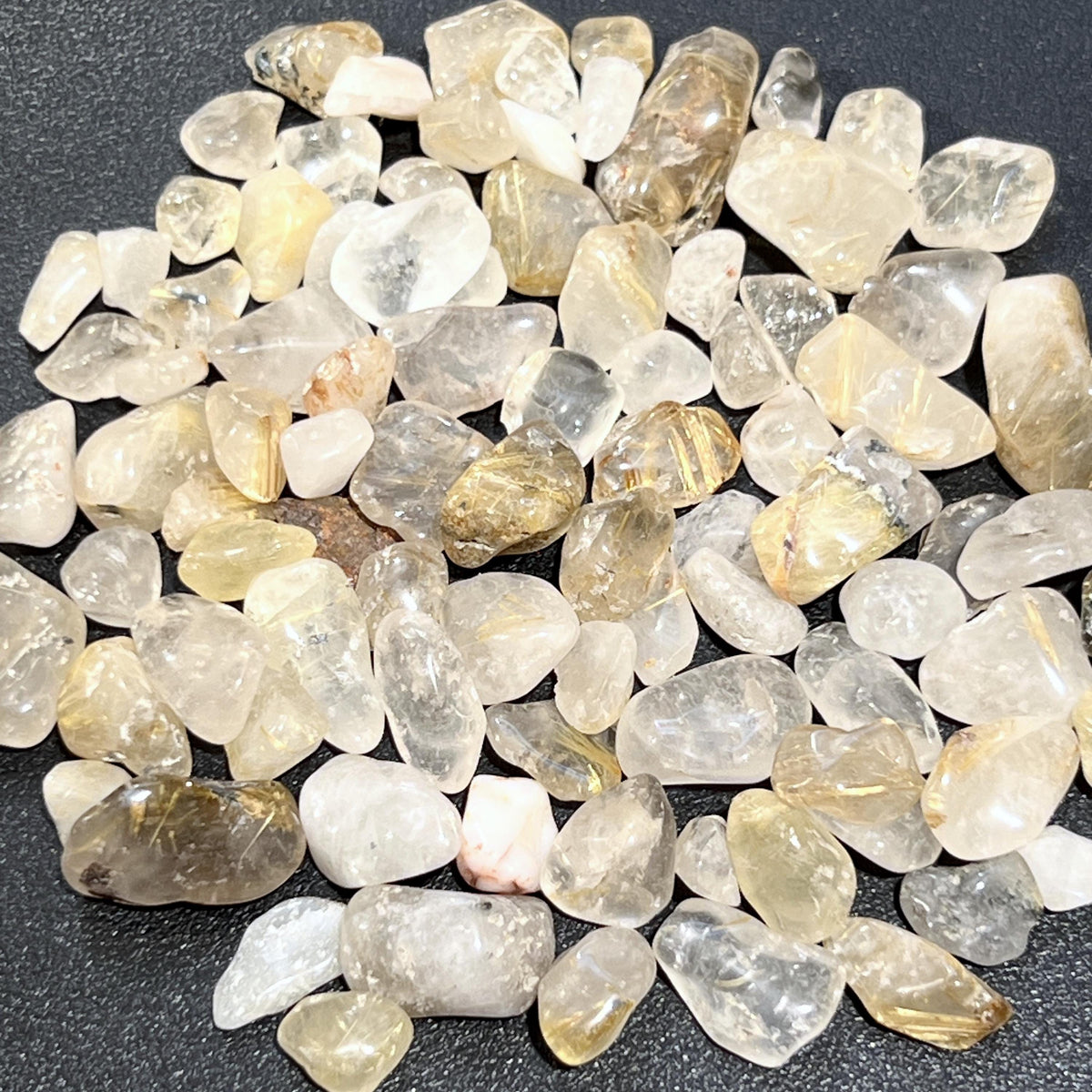 Gold Rutilated Quartz Small Tumbled Stones
