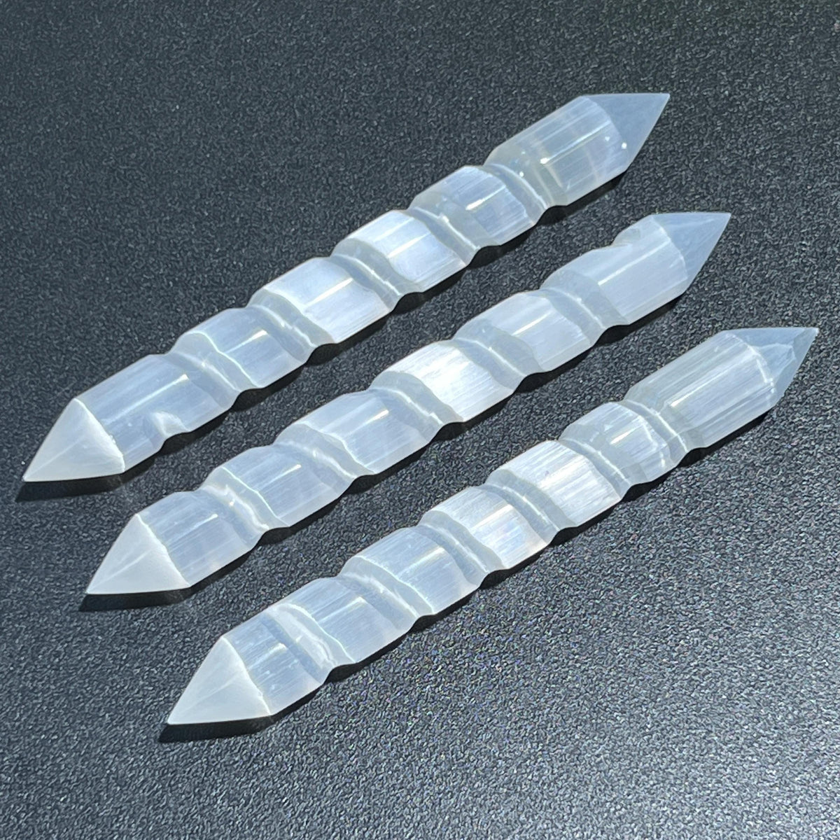 Selenite Spiral Wand - Morocco