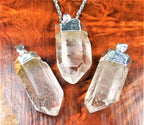 Natural Clear Quartz Crystal Point Pendant - view 5