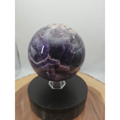 Amethyst Sphere, 5.6 lb Polished Chevron Dream Amethyst Crystal Ball