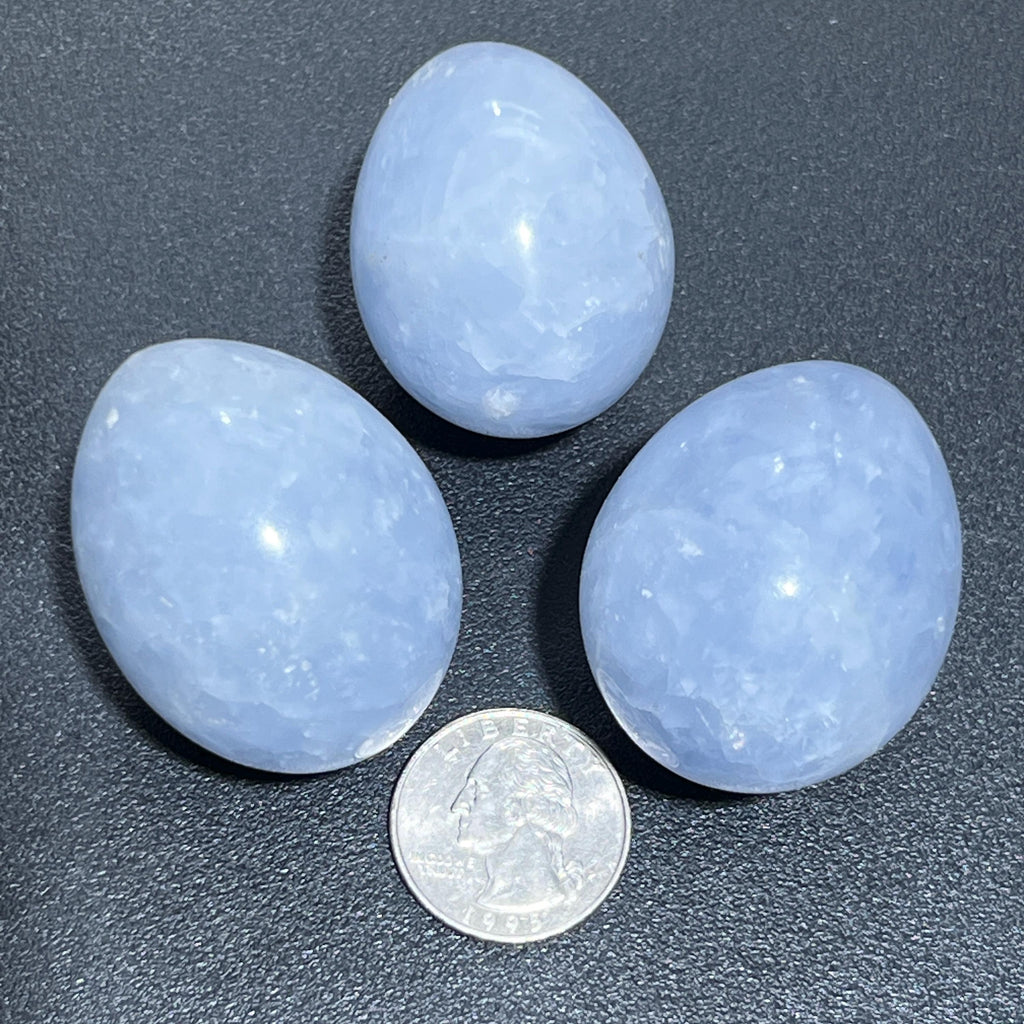 Blue Calcite Crystal Eggs From Peru
