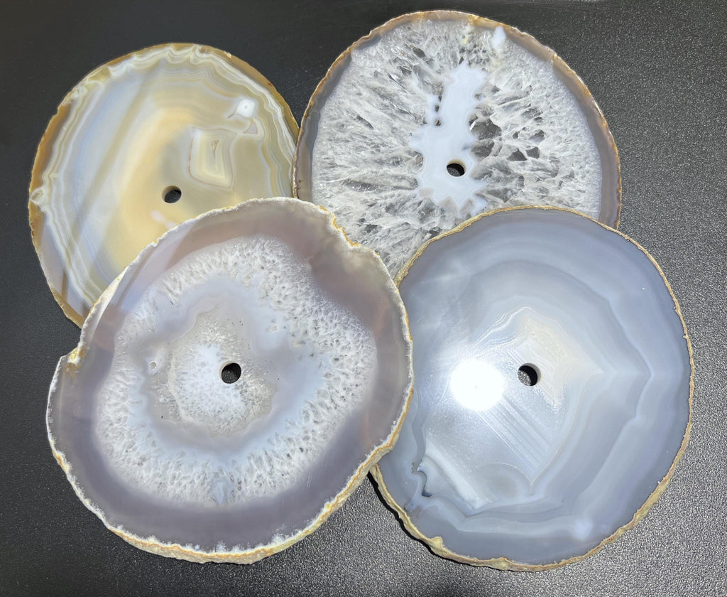 Natural Agate Slice Clock Face - Drilled