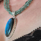 Labradorite & Kyanite Multi-Strand Necklace - Sterling Silver