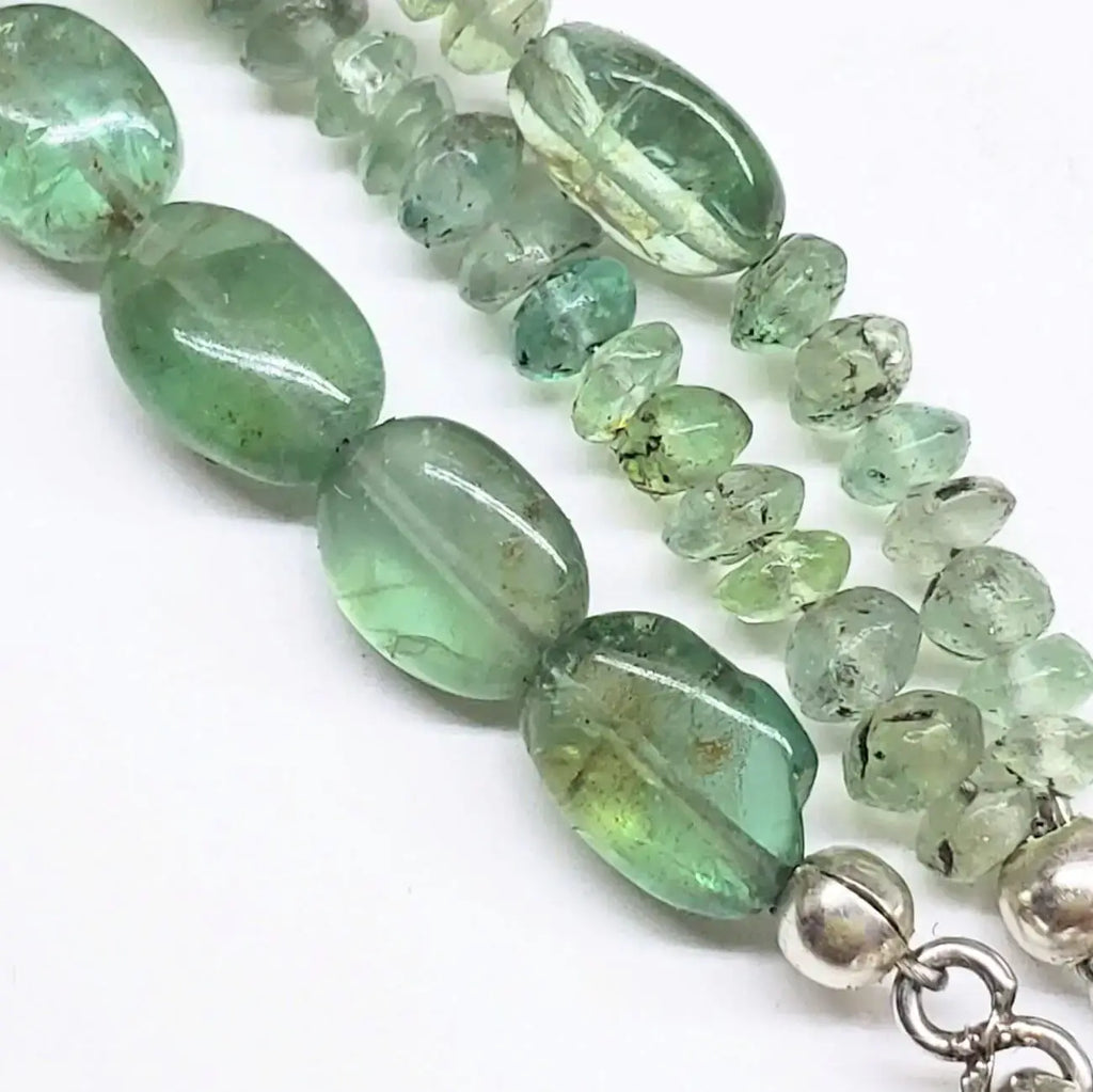 Labradorite & Kyanite Multi-Strand Necklace - Sterling Silver