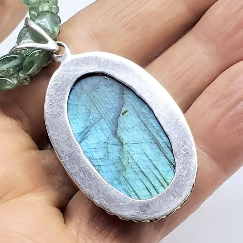 Labradorite & Kyanite Multi-Strand Necklace - Sterling Silver