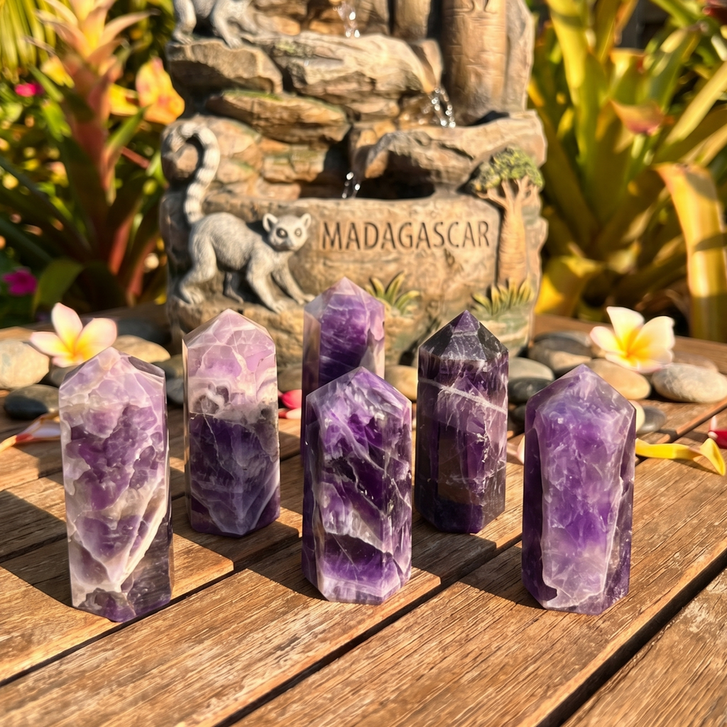 Banded Amethyst Tower - Mini Crystal Point
