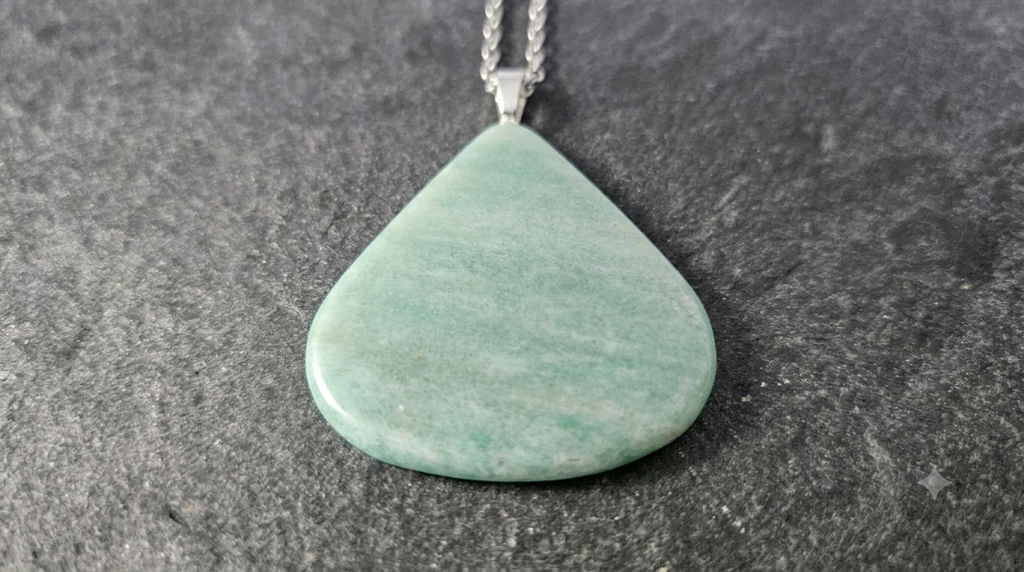 Natural Amazonite Teardrop Pendant Necklace