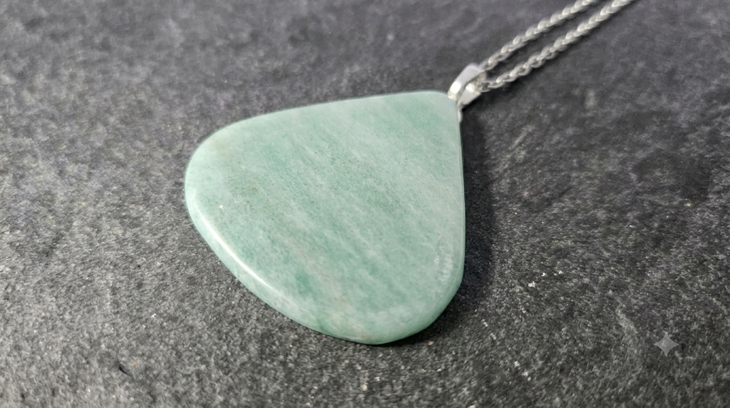Natural Amazonite Teardrop Pendant Necklace
