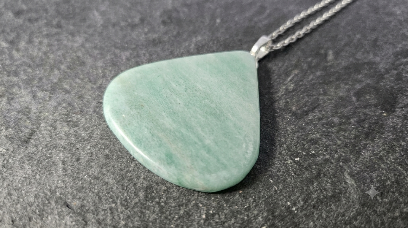 Natural Amazonite Teardrop Pendant Necklace