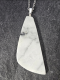Natural White Marble Trapezoidal Pendant 18"