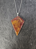 Natural Red Jasper Geometric Kite Pendant Necklace