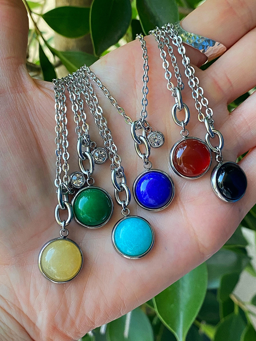 Custom Jade Stone Necklace | Stainless Steel Pendant Necklace